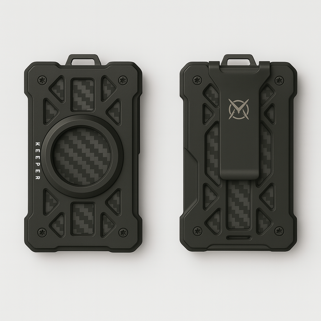 RFID Airtag y Anilla Negro I Carbon fiber I Aluminum