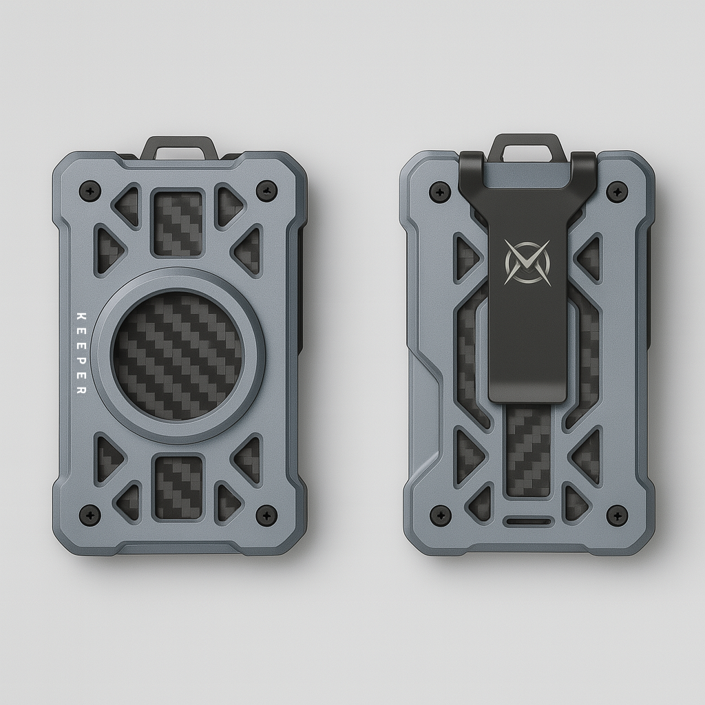 RFID Airtag y Anilla Gris I Carbon fiber I Aluminum