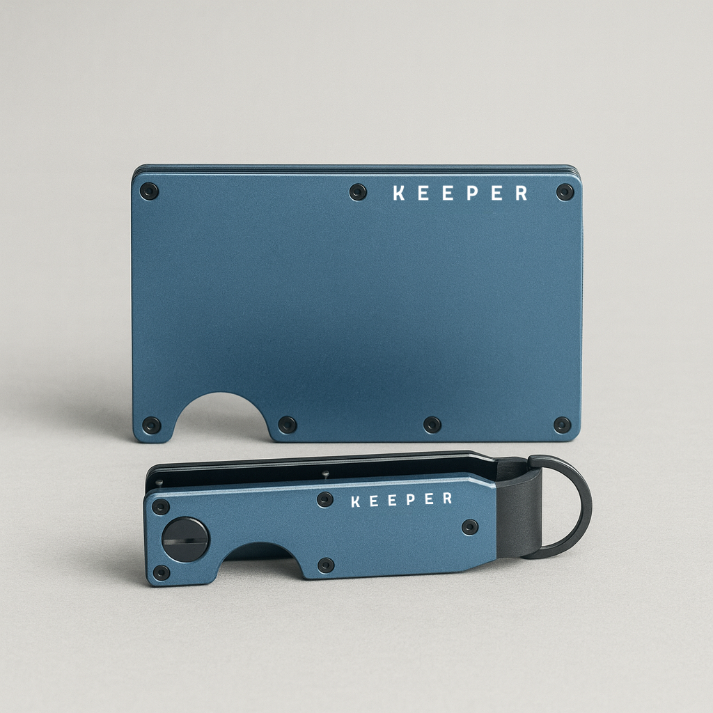 Kit Premium Navy – Cartera + Keycase