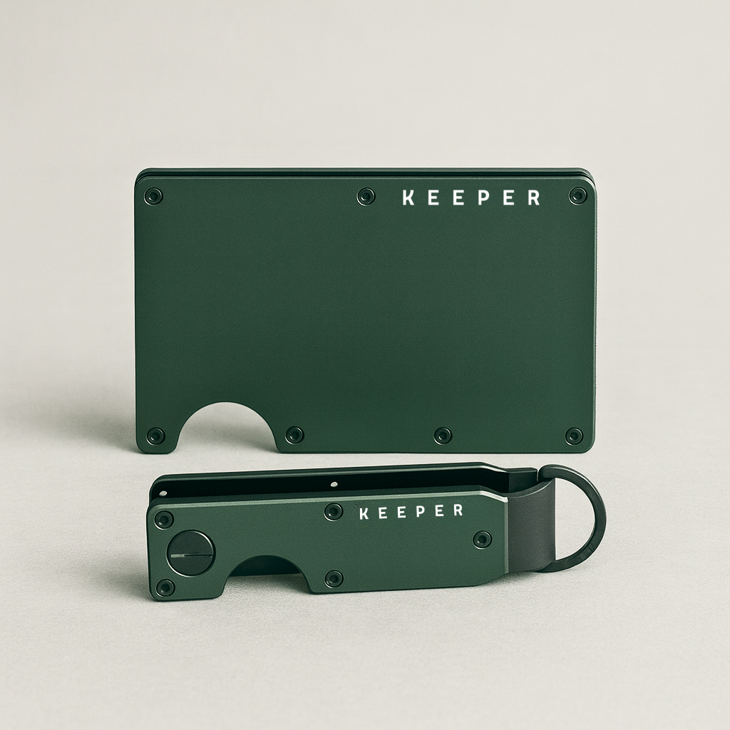 Kit Premium Verde Oliva – Cartera + Keycase