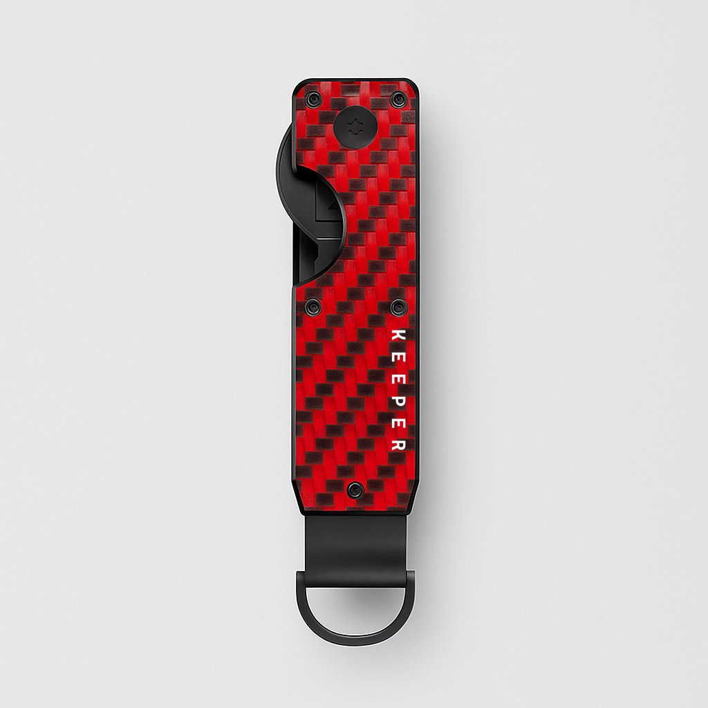 Keycase Rojo y Negro I Carbon Fiber
