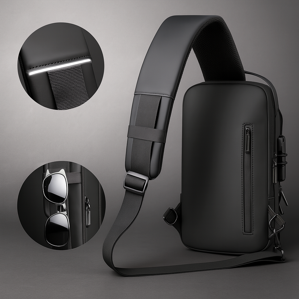 Mochila Antirrobo Negro y marrón I Cuero PU