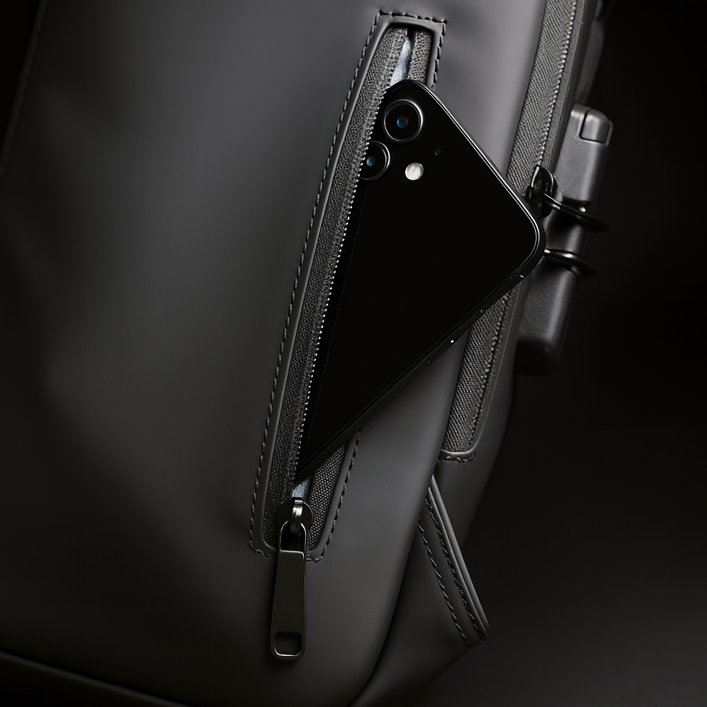 Mochila Antirrobo Negro y marrón I Cuero PU