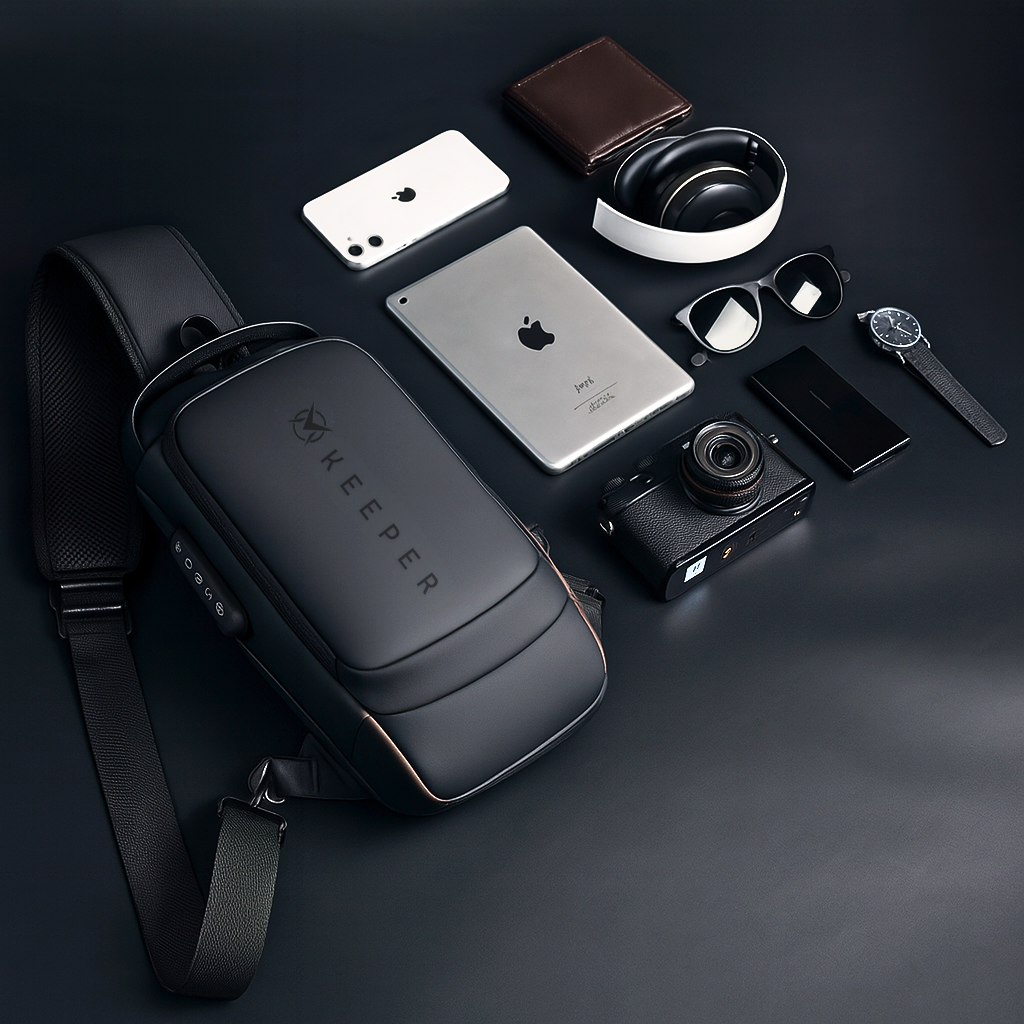 Mochila Antirrobo Negro y marrón I Cuero PU