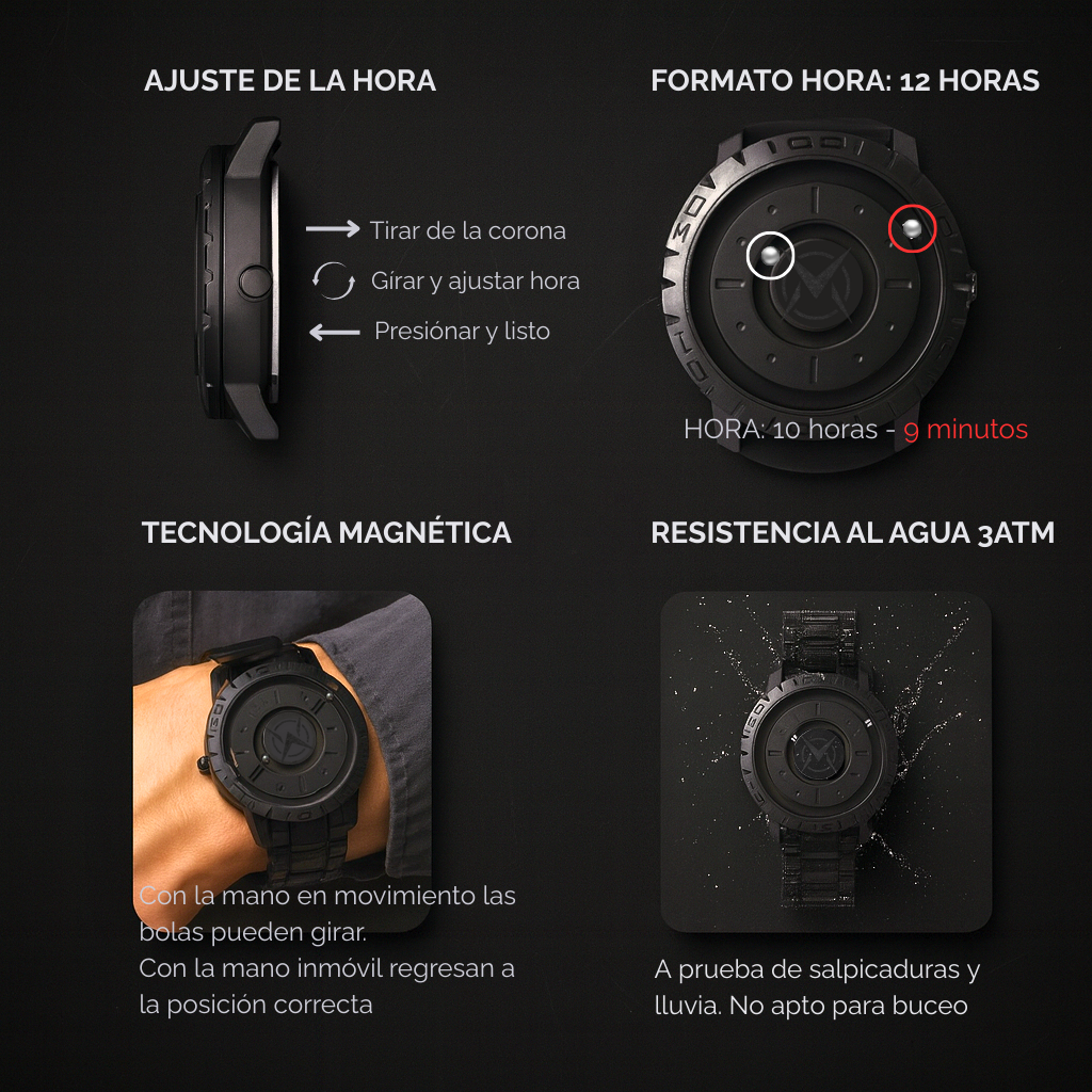 Reloj Suspensión Magnética I Silver I Silicone