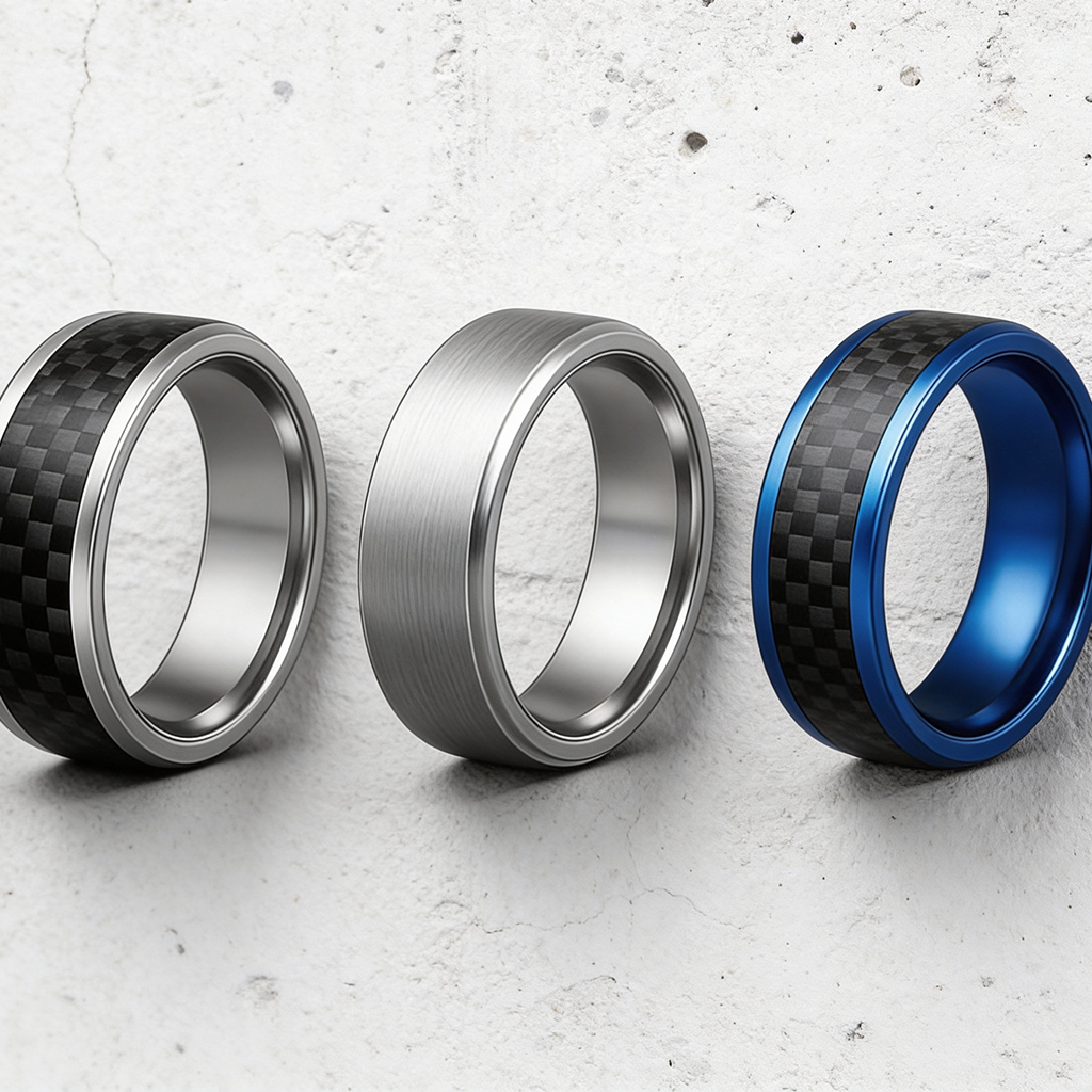 Anillo Biselado Negro I Titanium