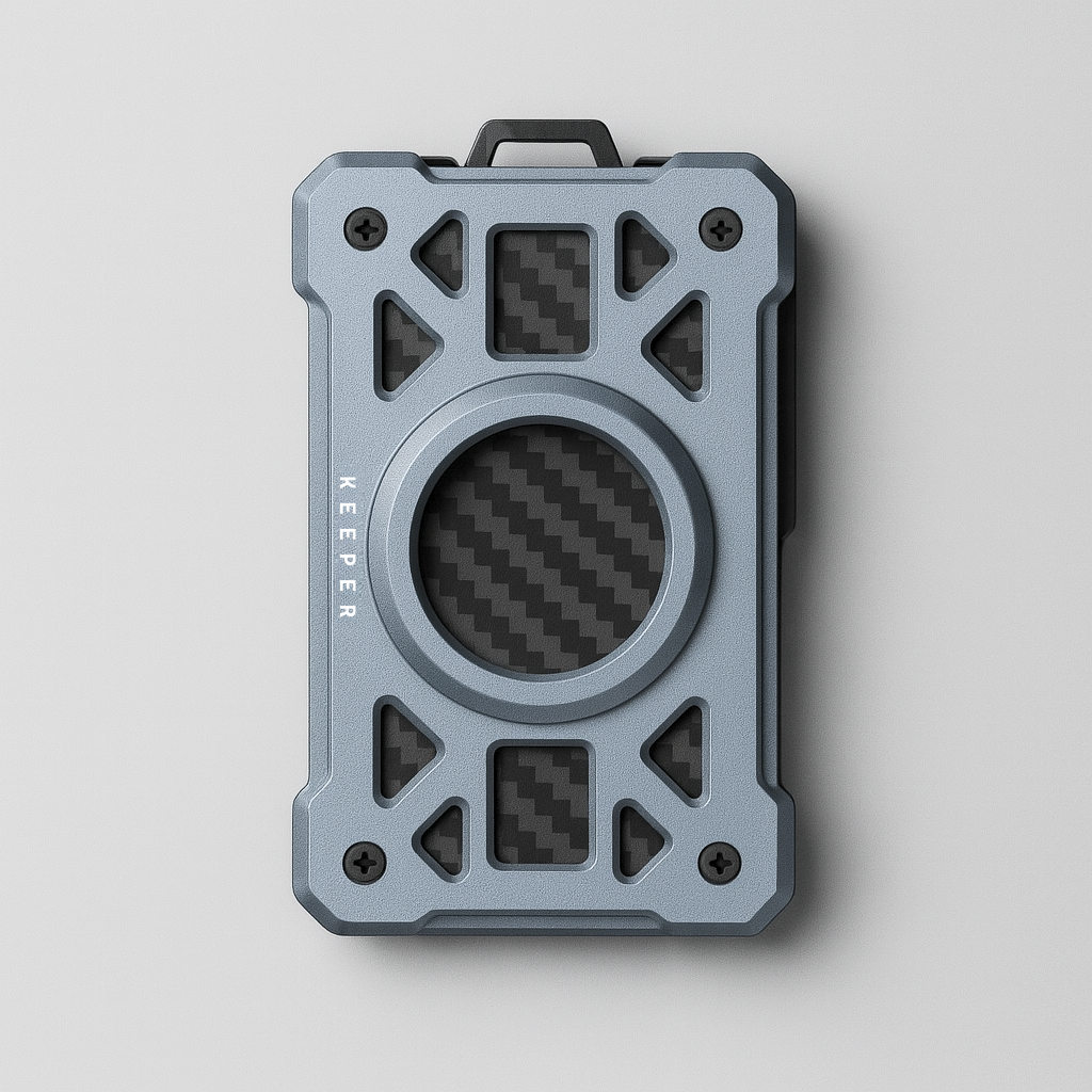 RFID Airtag y Anilla Gris  I Carbon fiber I Aluminum