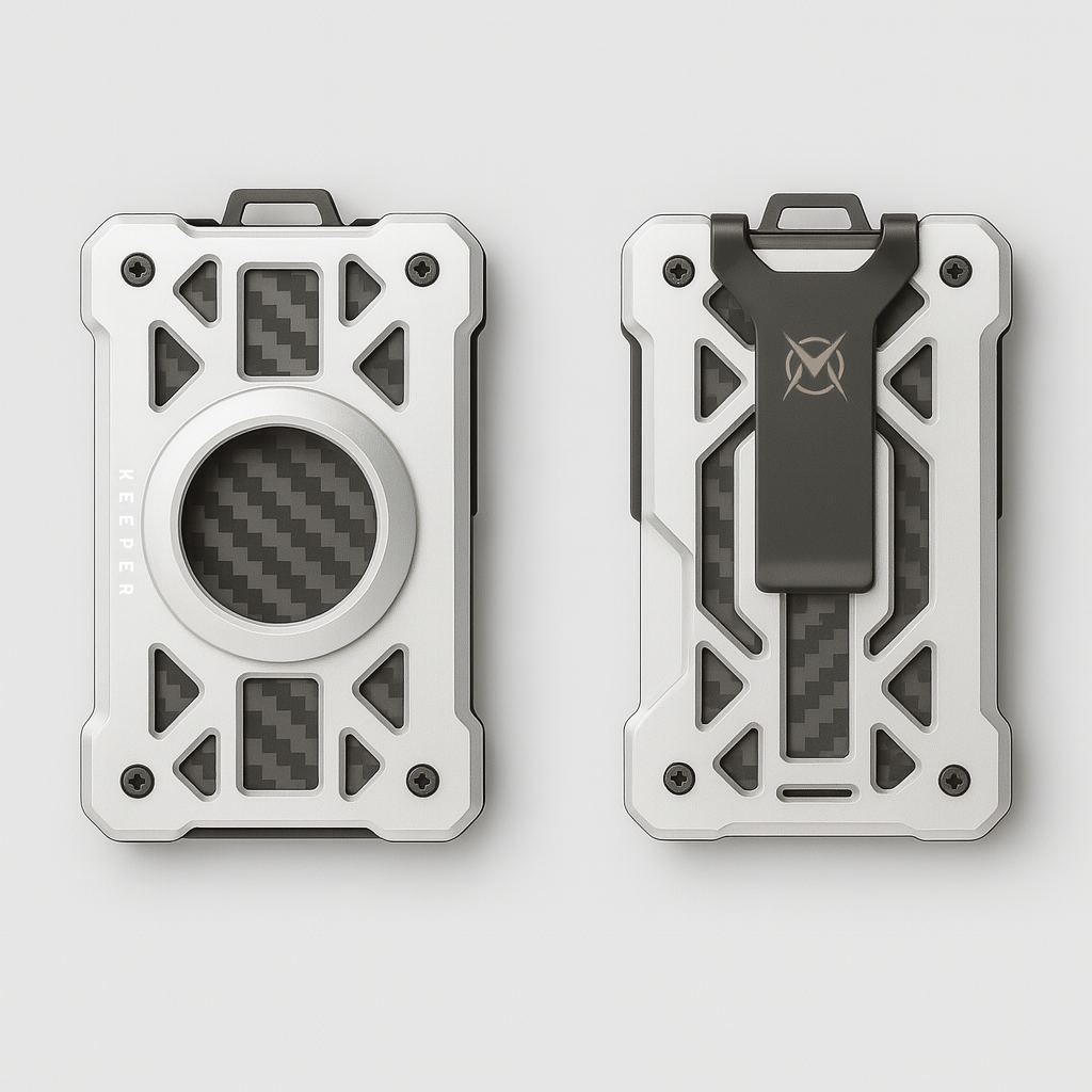 RFID Airtag y Anilla Silver I Carbon fiber I Aluminum