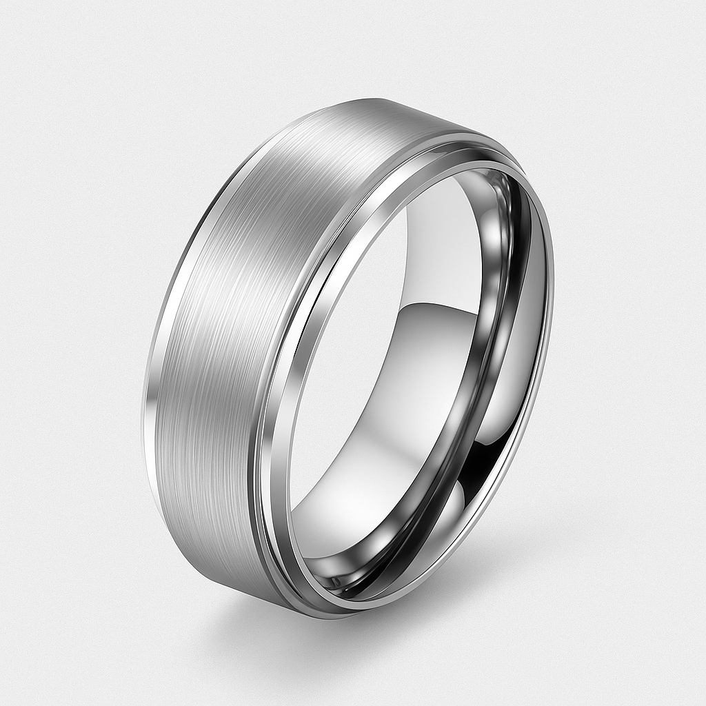 Anillo Biselado Silver I Titanium
