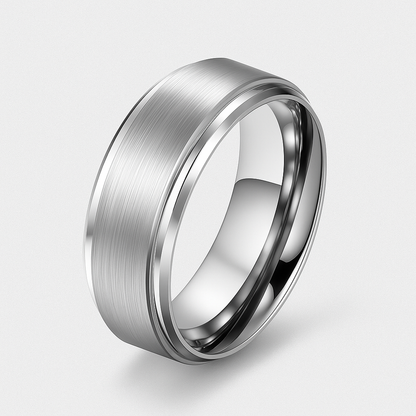 Anillo Biselado Silver I Titanium