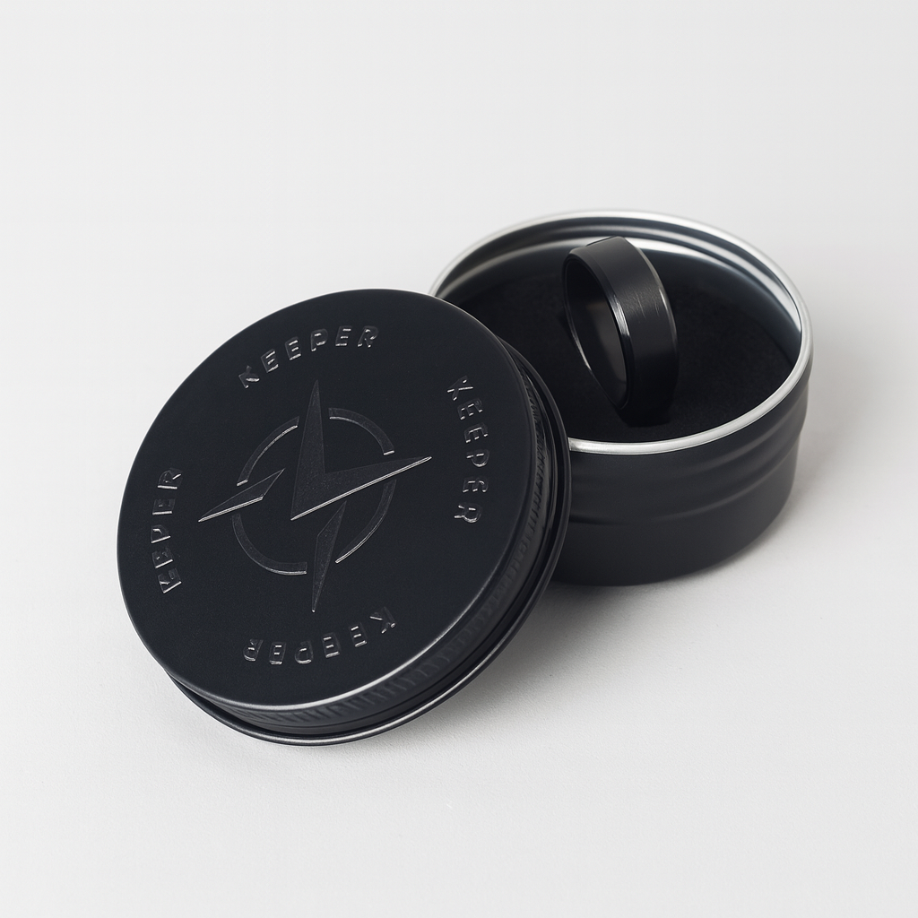 Anillo Biselado Negro I Titanium