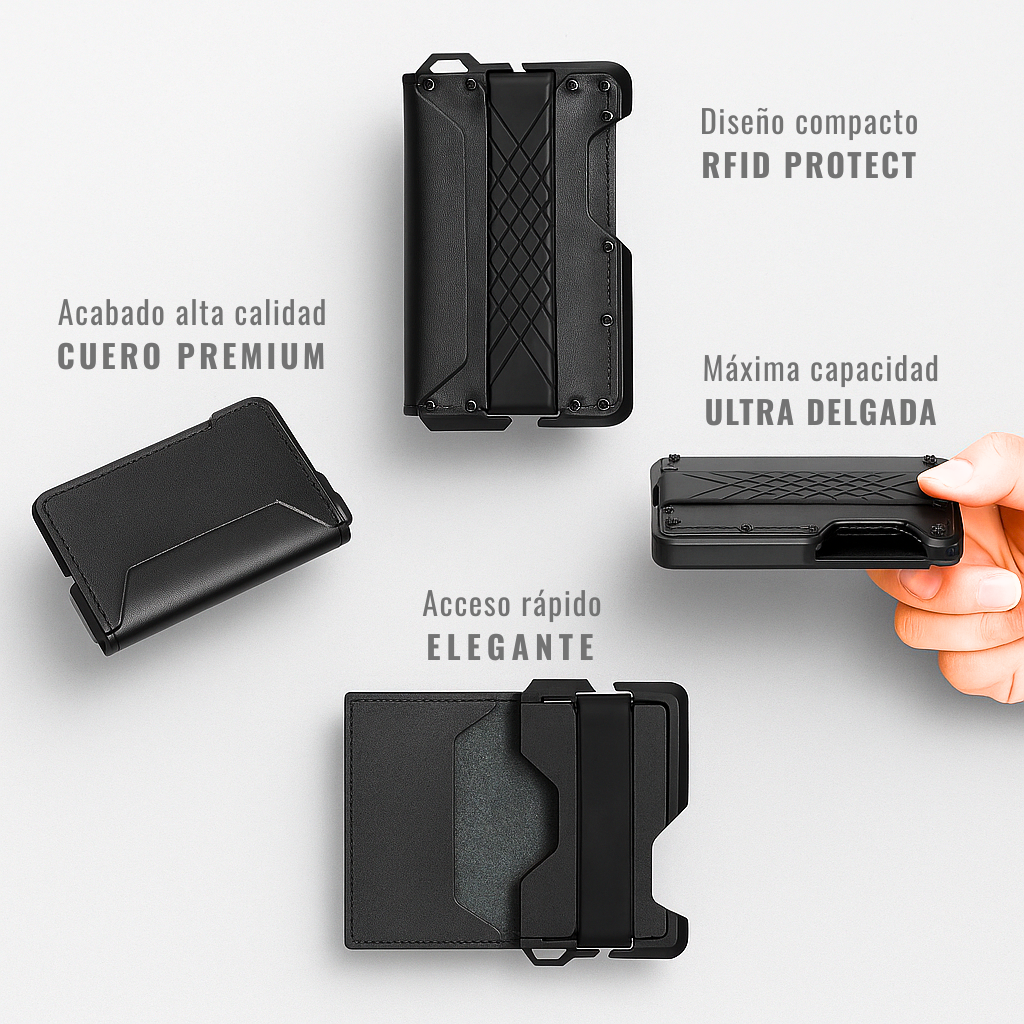 RFID Negro I Cuero I Aluminum