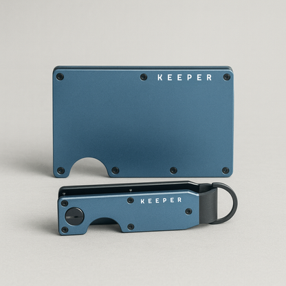 Kit Premium Navy – Cartera + Keycase