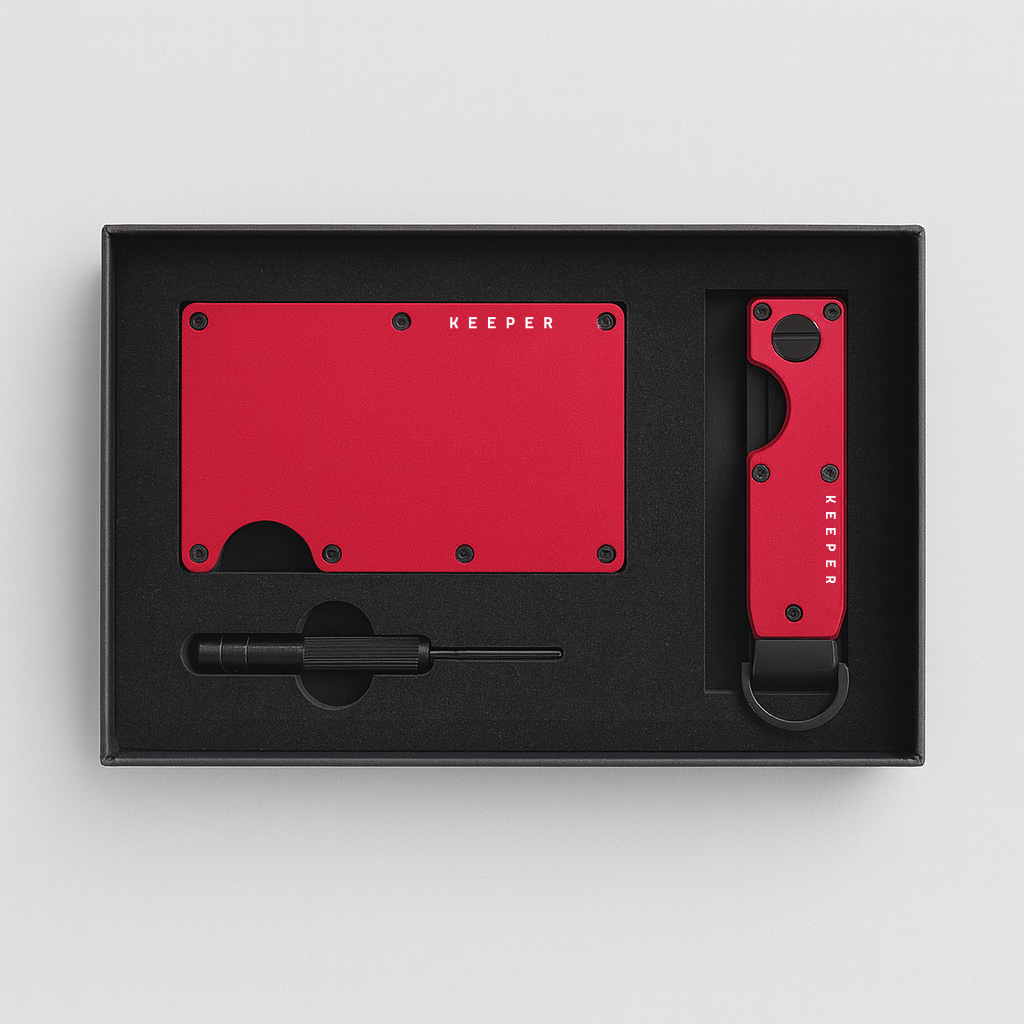 Kit Premium Rojo – Cartera + Keycase