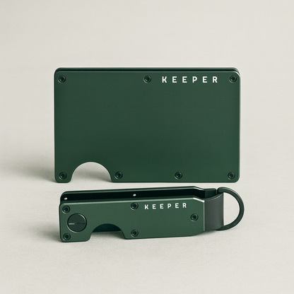 Kit Premium Verde Oliva – Cartera + Keycase