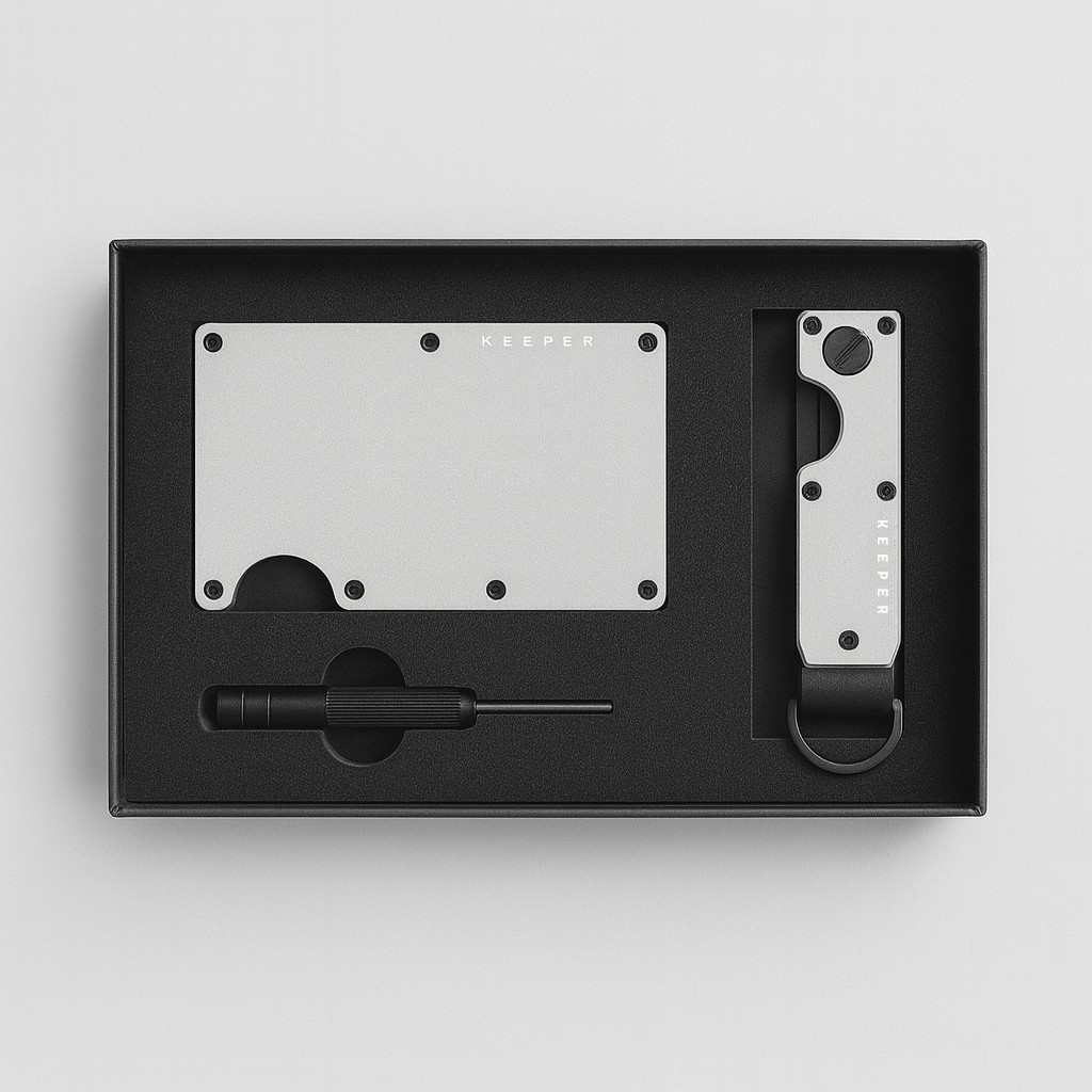 Kit Premium Silver – Cartera + Keycase