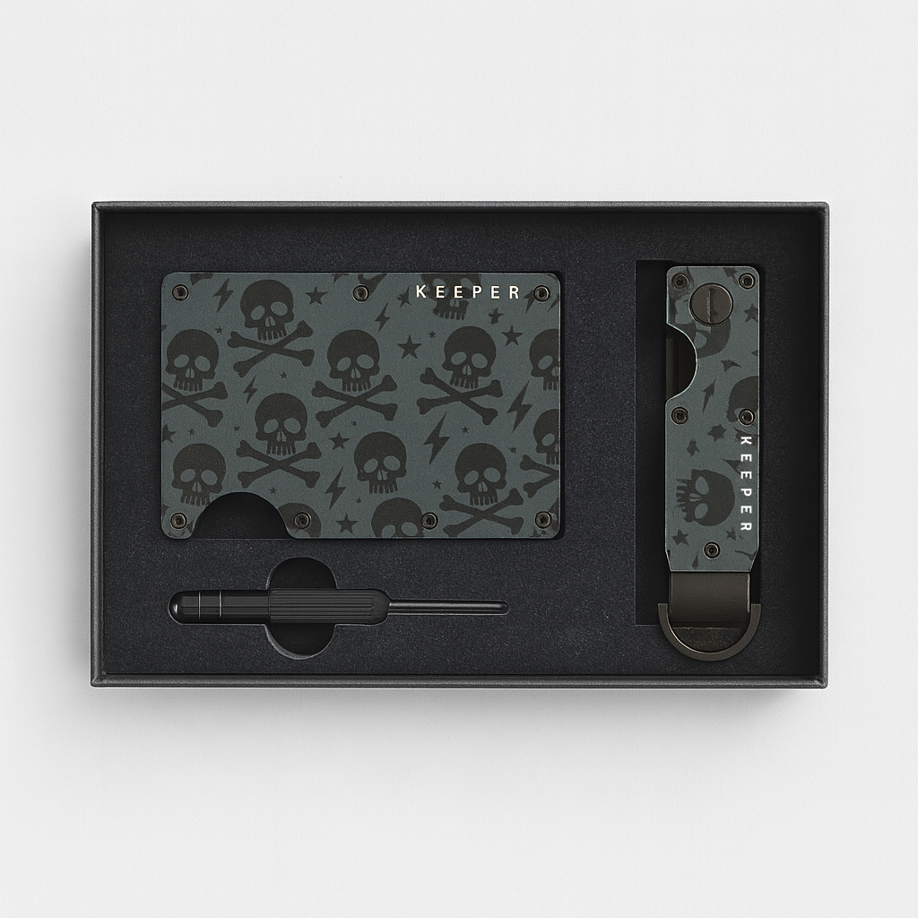 Kit Premium Skull – Cartera + Keycase