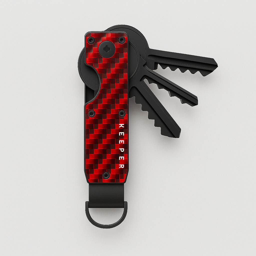 Keycase Rojo y Negro I Carbon Fiber