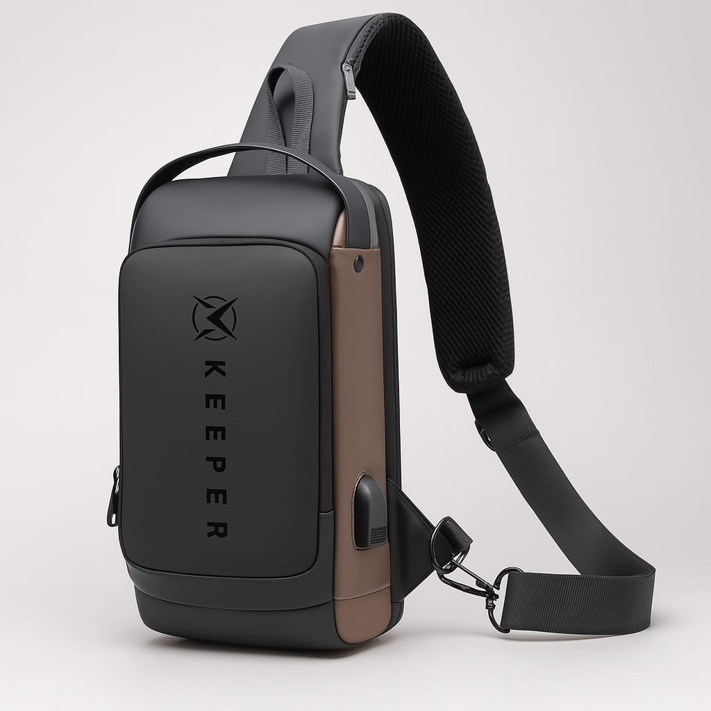 Mochila Antirrobo Negro y marrón I Cuero PU