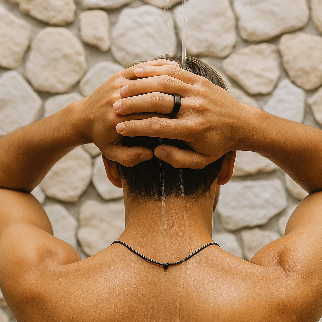 Anillo Biselado Negro I Titanium