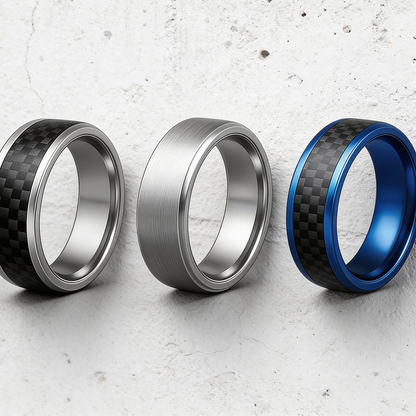 Anillo Biselado Negro I Titanium